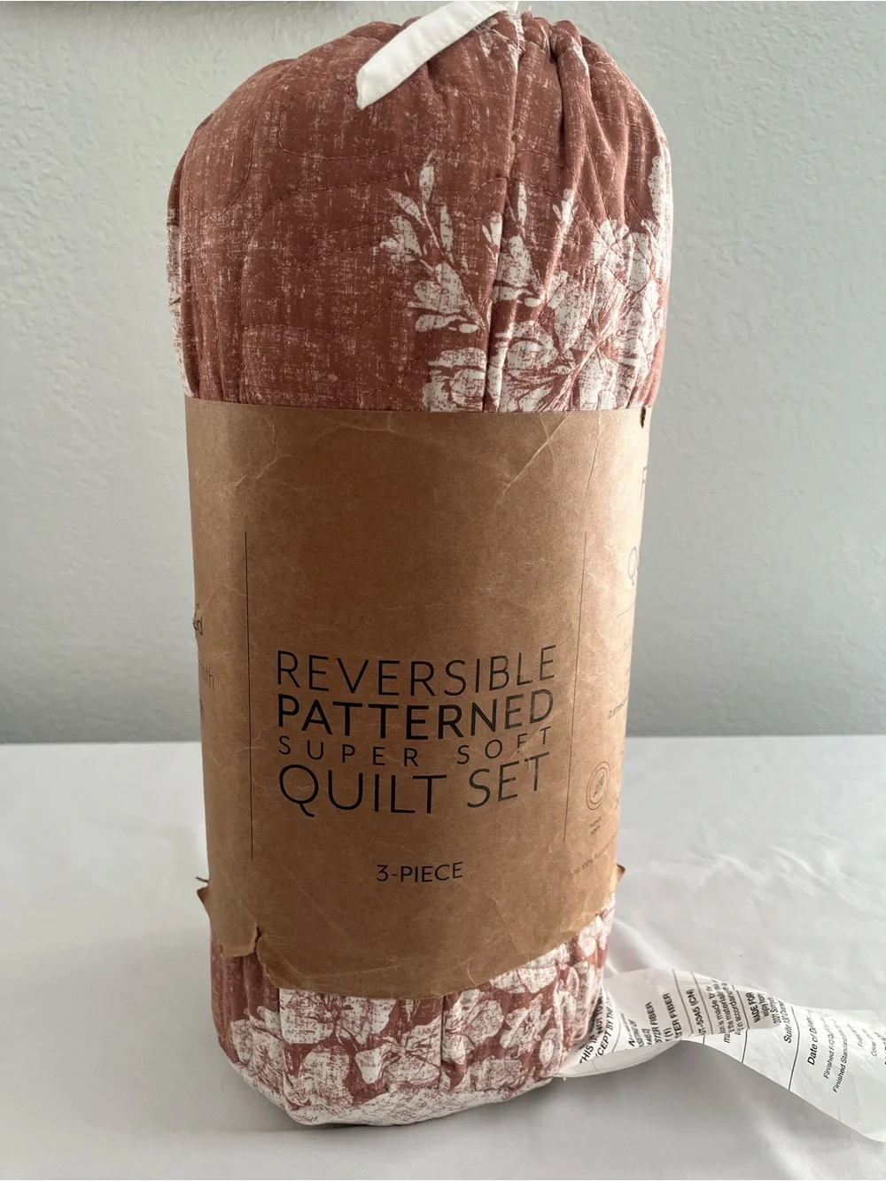 Reversible Patterned Super Soft Quilt Set - Dusty Rose & White KOHLS